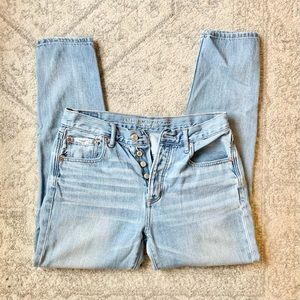 American Eagle Hi-Rise Girlfriend Distressed Jeans